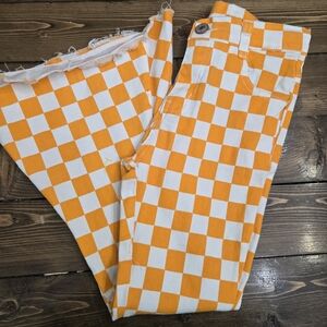 Orange and White Checkered Pants